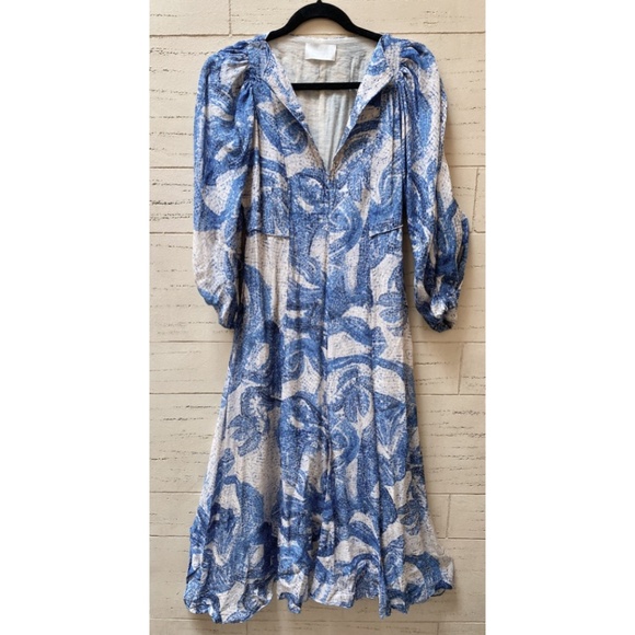 H&M Premium Selection Mosaic-Patterened Organic Silk Midi Dress NWOT - Picture 4 of 4